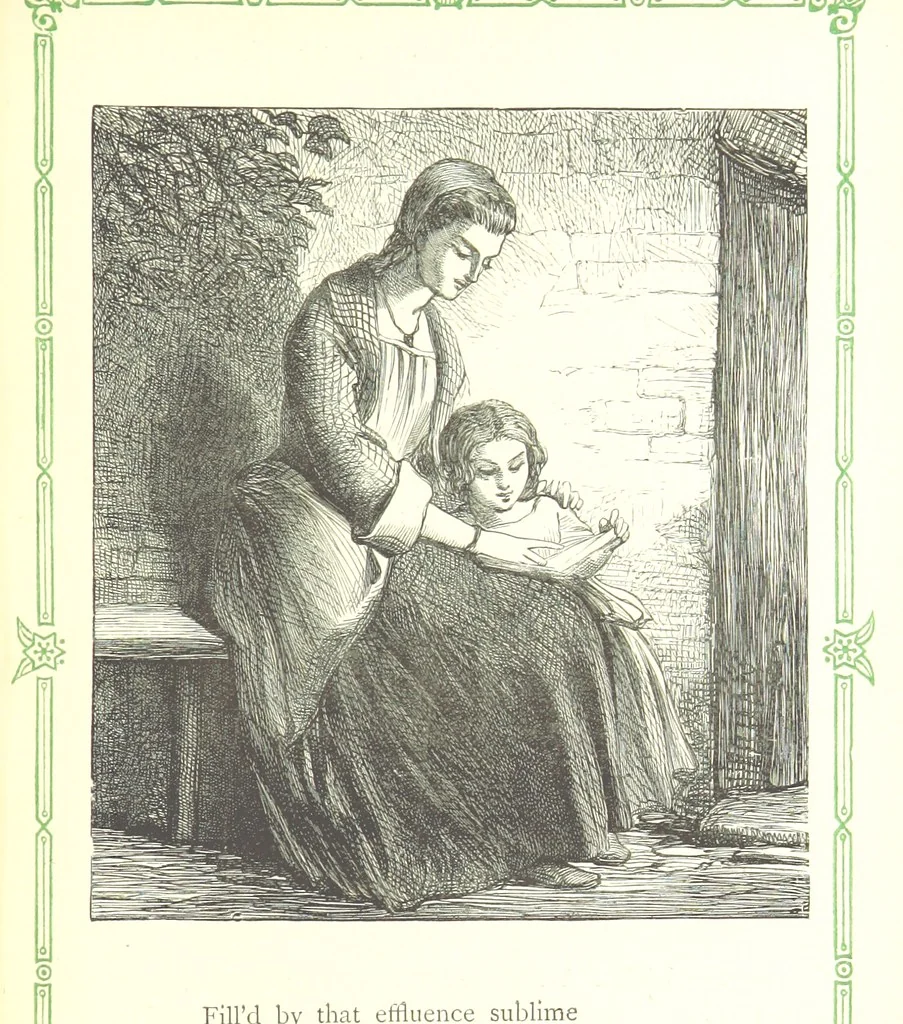 An illustration from The home affections pourtrayed by the poets. Selected and edited by Charles Mackay. Illustrated with ... engravings ... by eminent artists, and engraved by the Brothers Dalziel, 1883, leaf 383