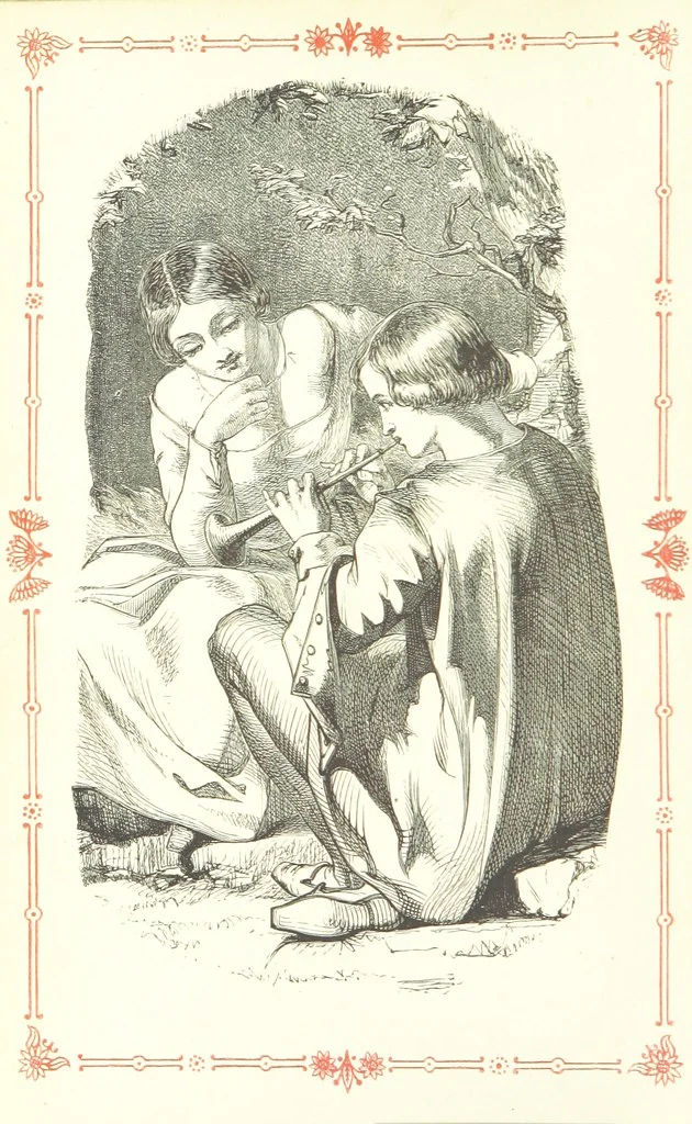 An illustration from The home affections pourtrayed by the poets. Selected and edited by Charles Mackay. Illustrated with ... engravings ... by eminent artists, and engraved by the Brothers Dalziel, 1883, leaf 4
