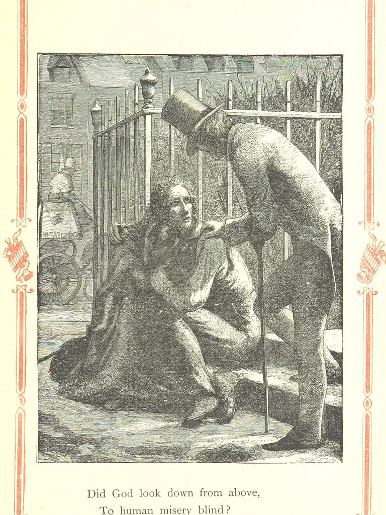 An illustration from The home affections pourtrayed by the poets. Selected and edited by Charles Mackay. Illustrated with ... engravings ... by eminent artists, and engraved by the Brothers Dalziel, 1883, leaf 401