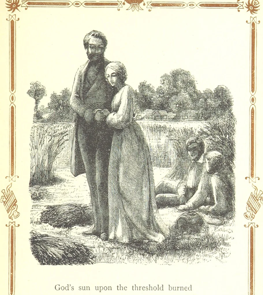 An illustration from The home affections pourtrayed by the poets. Selected and edited by Charles Mackay. Illustrated with ... engravings ... by eminent artists, and engraved by the Brothers Dalziel, 1883, leaf 425