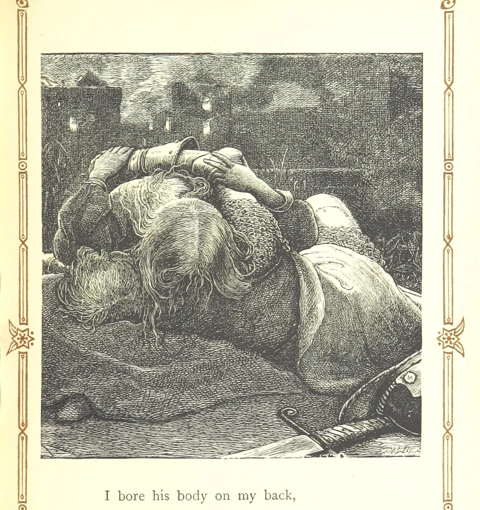 An illustration from The home affections pourtrayed by the poets. Selected and edited by Charles Mackay. Illustrated with ... engravings ... by eminent artists, and engraved by the Brothers Dalziel, 1883, leaf 431