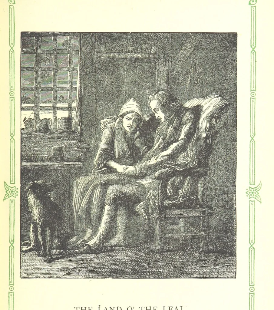 An illustration from The home affections pourtrayed by the poets. Selected and edited by Charles Mackay. Illustrated with ... engravings ... by eminent artists, and engraved by the Brothers Dalziel, 1883, leaf 443