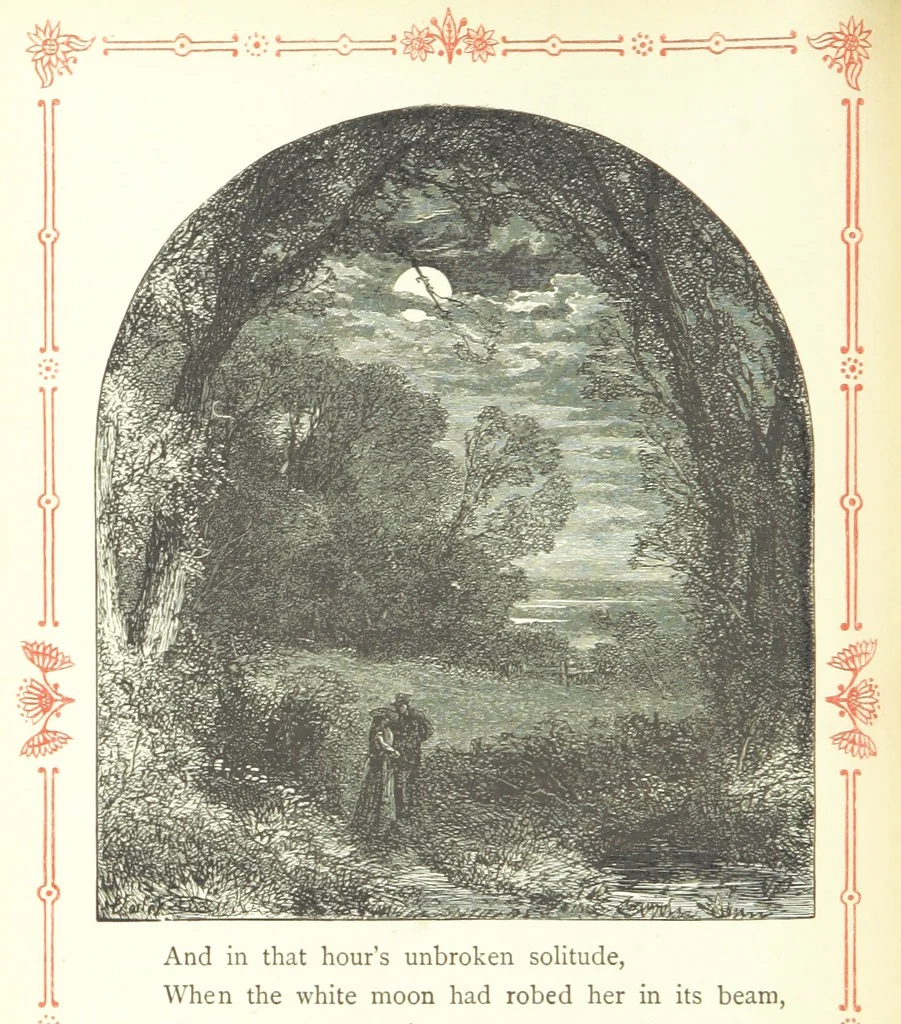 An illustration from The home affections pourtrayed by the poets. Selected and edited by Charles Mackay. Illustrated with ... engravings ... by eminent artists, and engraved by the Brothers Dalziel, 1883, leaf 72