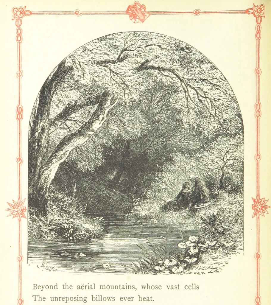 An illustration from The home affections pourtrayed by the poets. Selected and edited by Charles Mackay. Illustrated with ... engravings ... by eminent artists, and engraved by the Brothers Dalziel, 1883, leaf 82