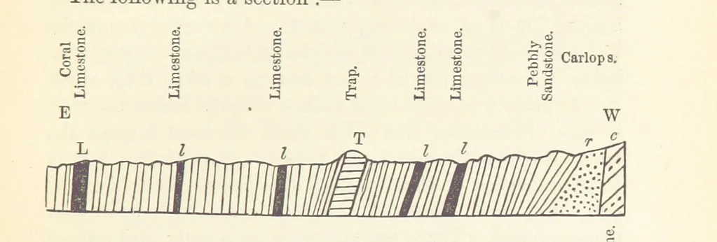 An illustration from A sketch of the Geology of Fife and the Lothians, including detailed descriptions of Arthur's Seat and Pentland Hills, 1866, leaf 239