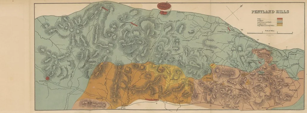An illustration from A sketch of the Geology of Fife and the Lothians, including detailed descriptions of Arthur's Seat and Pentland Hills, 1866, leaf 355