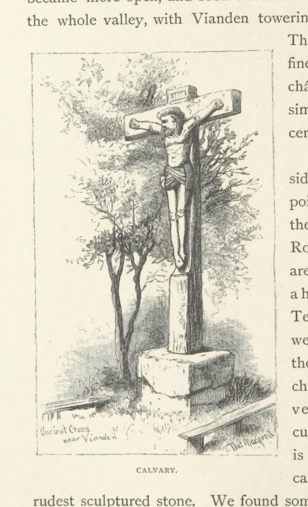 An illustration from In the Ardennes ... With ... illustrations by T. R. Macquoid, 1881, leaf 370