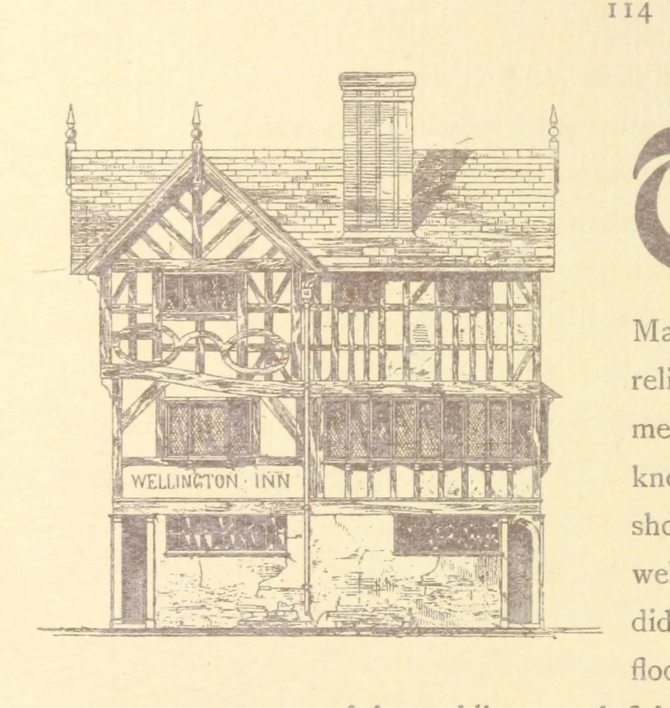 An illustration from A Booke of Olde Manchester and Salford. By Alfred Darbyshire ... Edited with an introduction by George Milner. [With illustrations, 1887, leaf 120