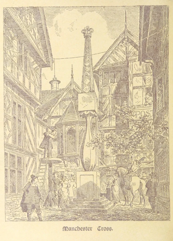 An illustration from A Booke of Olde Manchester and Salford. By Alfred Darbyshire ... Edited with an introduction by George Milner. [With illustrations, 1887, leaf 134