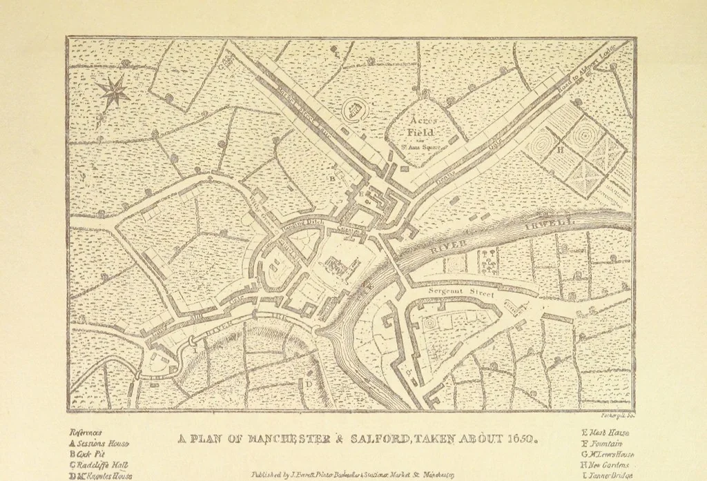 An illustration from A Booke of Olde Manchester and Salford. By Alfred Darbyshire ... Edited with an introduction by George Milner. [With illustrations, 1887, leaf 37