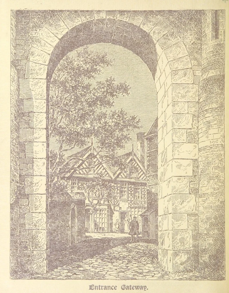 An illustration from A Booke of Olde Manchester and Salford. By Alfred Darbyshire ... Edited with an introduction by George Milner. [With illustrations, 1887, leaf 46
