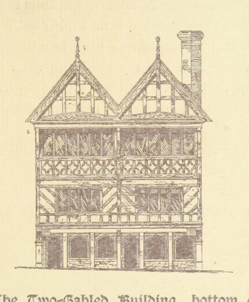 An illustration from A Booke of Olde Manchester and Salford. By Alfred Darbyshire ... Edited with an introduction by George Milner. [With illustrations, 1887, leaf 65