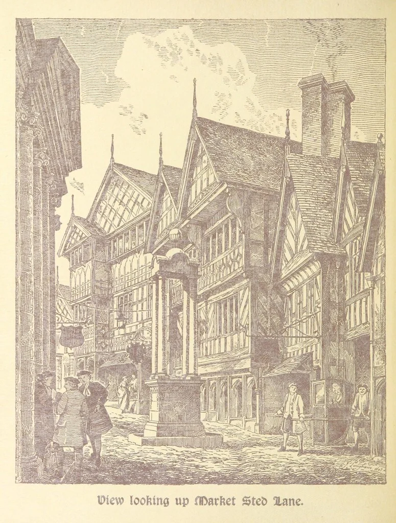 An illustration from A Booke of Olde Manchester and Salford. By Alfred Darbyshire ... Edited with an introduction by George Milner. [With illustrations, 1887, leaf 72