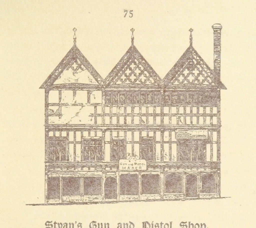 An illustration from A Booke of Olde Manchester and Salford. By Alfred Darbyshire ... Edited with an introduction by George Milner. [With illustrations, 1887, leaf 81