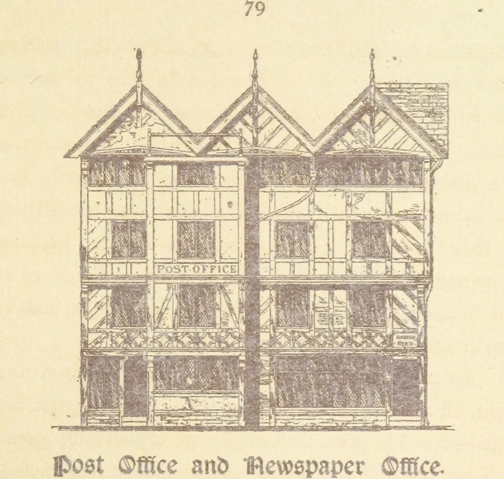 An illustration from A Booke of Olde Manchester and Salford. By Alfred Darbyshire ... Edited with an introduction by George Milner. [With illustrations, 1887, leaf 85