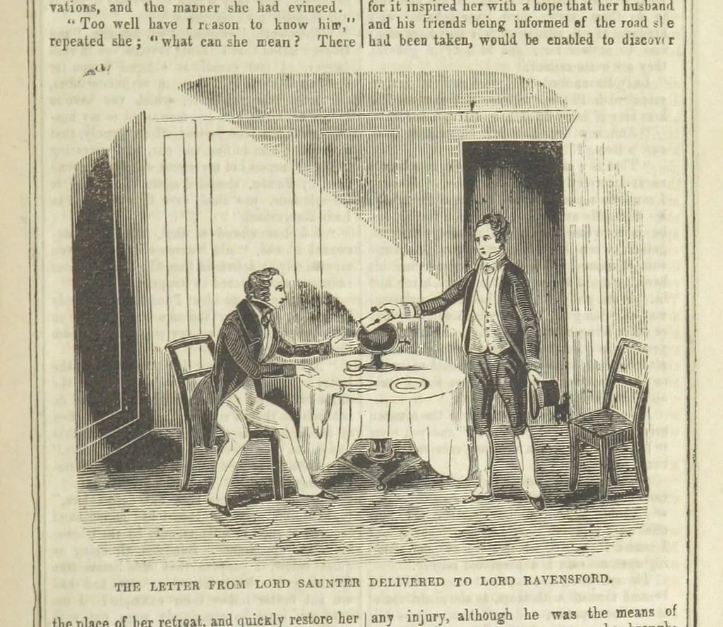 An illustration from The Maniac Father, or the Victim of seduction; a romance of deep interest; by the author of “Ela the outcast” [i.e. T. P. Prest], etc, 1850, leaf 107