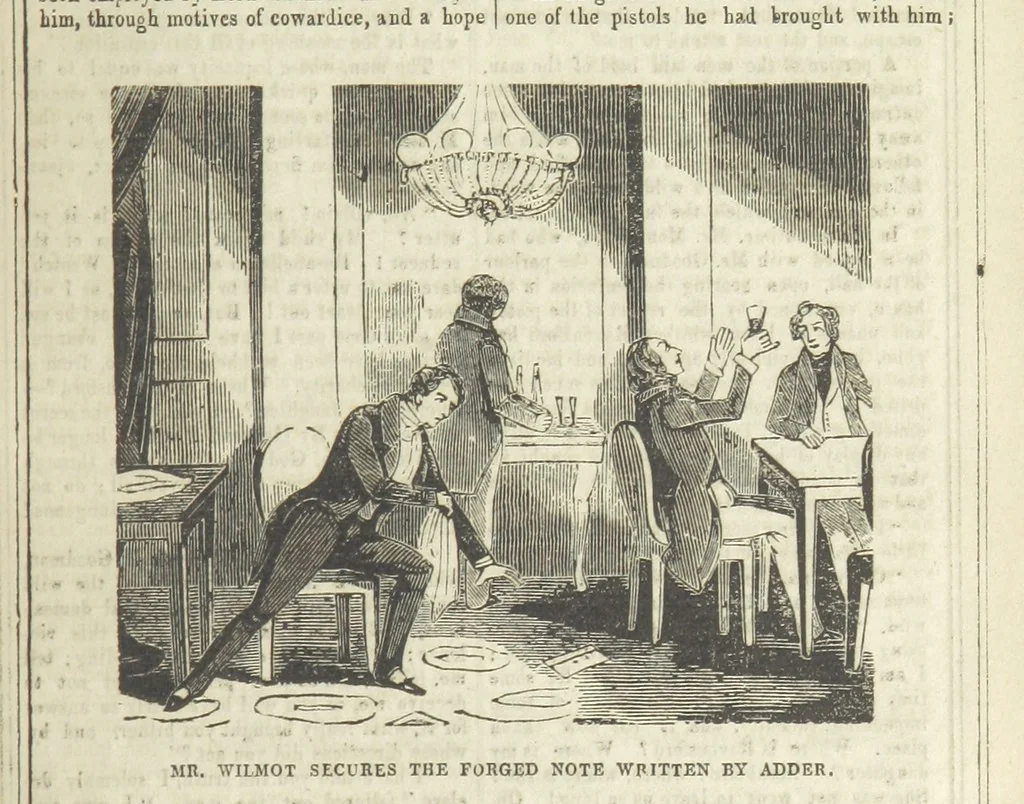 An illustration from The Maniac Father, or the Victim of seduction; a romance of deep interest; by the author of “Ela the outcast” [i.e. T. P. Prest], etc, 1850, leaf 115