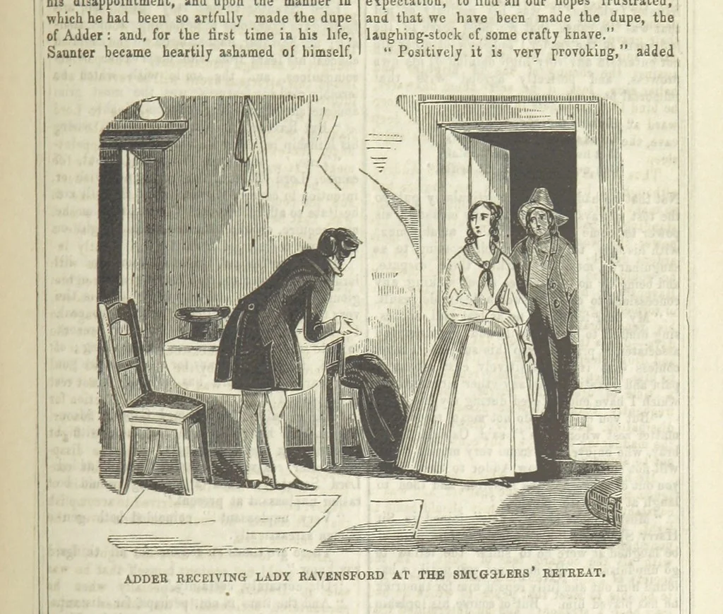 An illustration from The Maniac Father, or the Victim of seduction; a romance of deep interest; by the author of “Ela the outcast” [i.e. T. P. Prest], etc, 1850, leaf 163