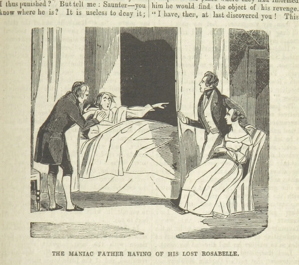 An illustration from The Maniac Father, or the Victim of seduction; a romance of deep interest; by the author of “Ela the outcast” [i.e. T. P. Prest], etc, 1850, leaf 171
