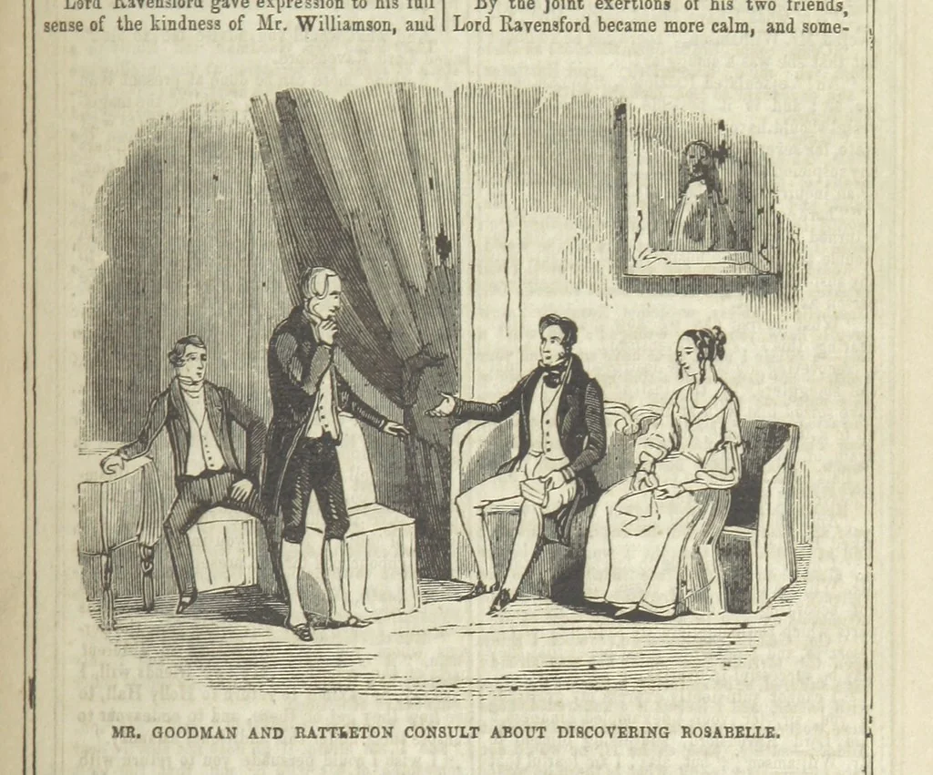 An illustration from The Maniac Father, or the Victim of seduction; a romance of deep interest; by the author of “Ela the outcast” [i.e. T. P. Prest], etc, 1850, leaf 179