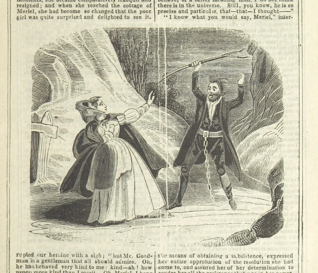 An illustration from The Maniac Father, or the Victim of seduction; a romance of deep interest; by the author of “Ela the outcast” [i.e. T. P. Prest], etc, 1850, leaf 35