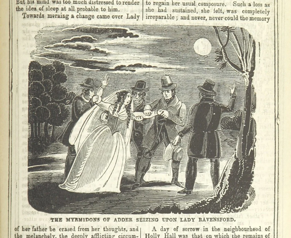 An illustration from The Maniac Father, or the Victim of seduction; a romance of deep interest; by the author of “Ela the outcast” [i.e. T. P. Prest], etc, 1850, leaf 363