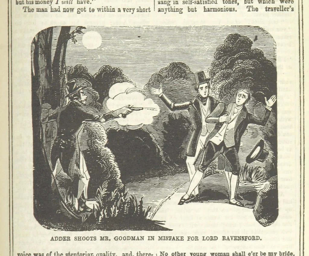 An illustration from The Maniac Father, or the Victim of seduction; a romance of deep interest; by the author of “Ela the outcast” [i.e. T. P. Prest], etc, 1850, leaf 379