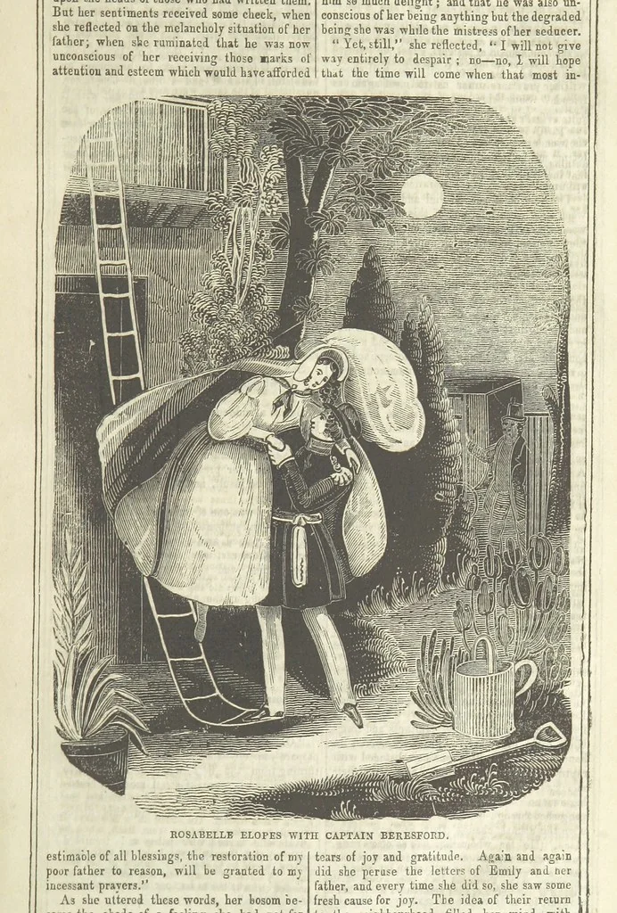 An illustration from The Maniac Father, or the Victim of seduction; a romance of deep interest; by the author of “Ela the outcast” [i.e. T. P. Prest], etc, 1850, leaf 43