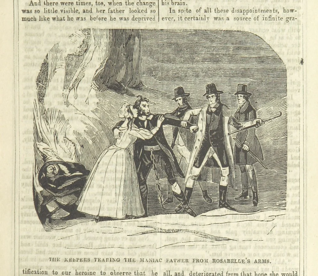 An illustration from The Maniac Father, or the Victim of seduction; a romance of deep interest; by the author of “Ela the outcast” [i.e. T. P. Prest], etc, 1850, leaf 51