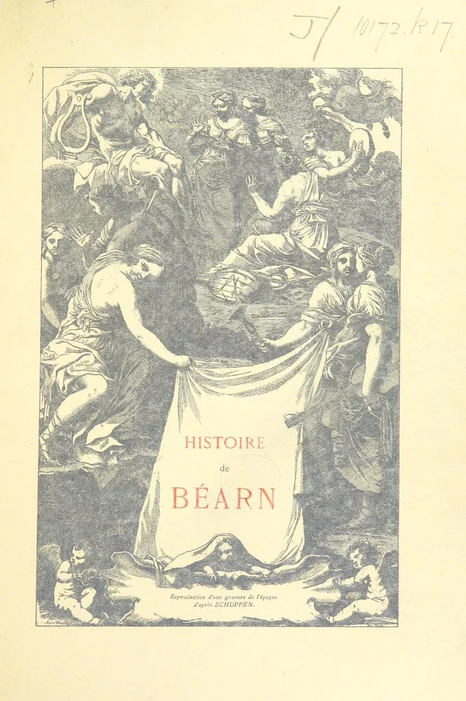 An illustration from Histoire de Béarn ... Nouvelle édition orne ... de plusieurs gravures, avec la vie de Marca, une généalogie, la bibliographie de ses œuvres ... Par M. l'abbé V. Dubarat, 1894, leaf 5