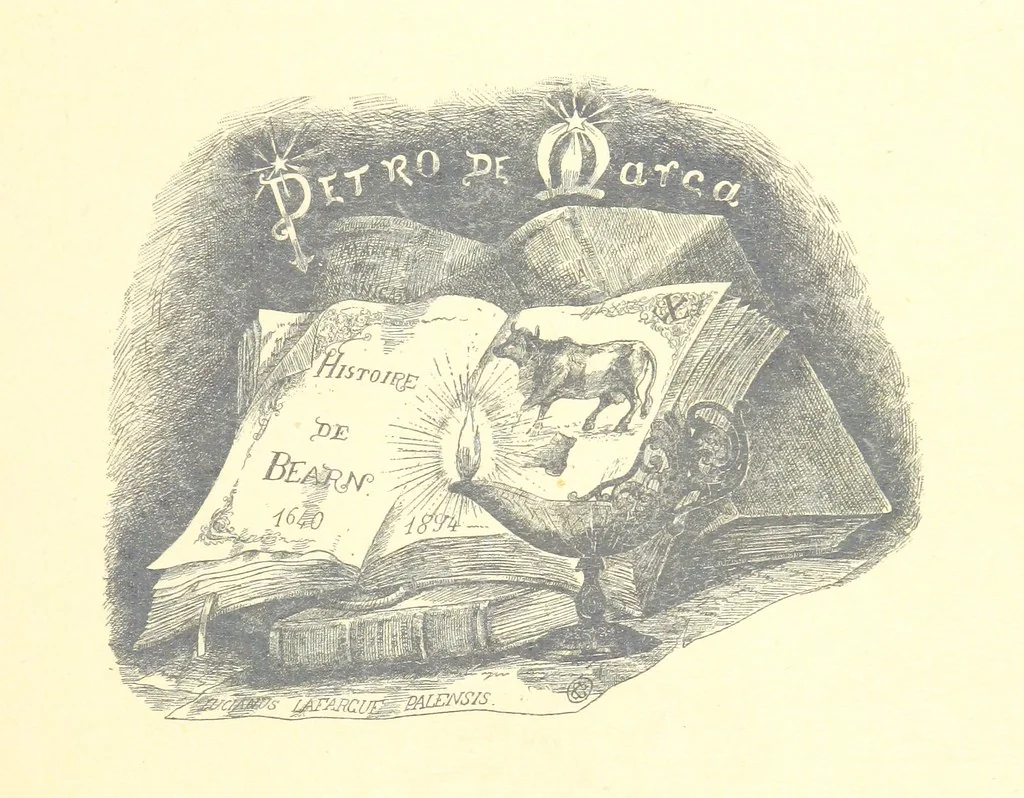 An illustration from Histoire de Béarn ... Nouvelle édition orne ... de plusieurs gravures, avec la vie de Marca, une généalogie, la bibliographie de ses œuvres ... Par M. l'abbé V. Dubarat, 1894, leaf 795