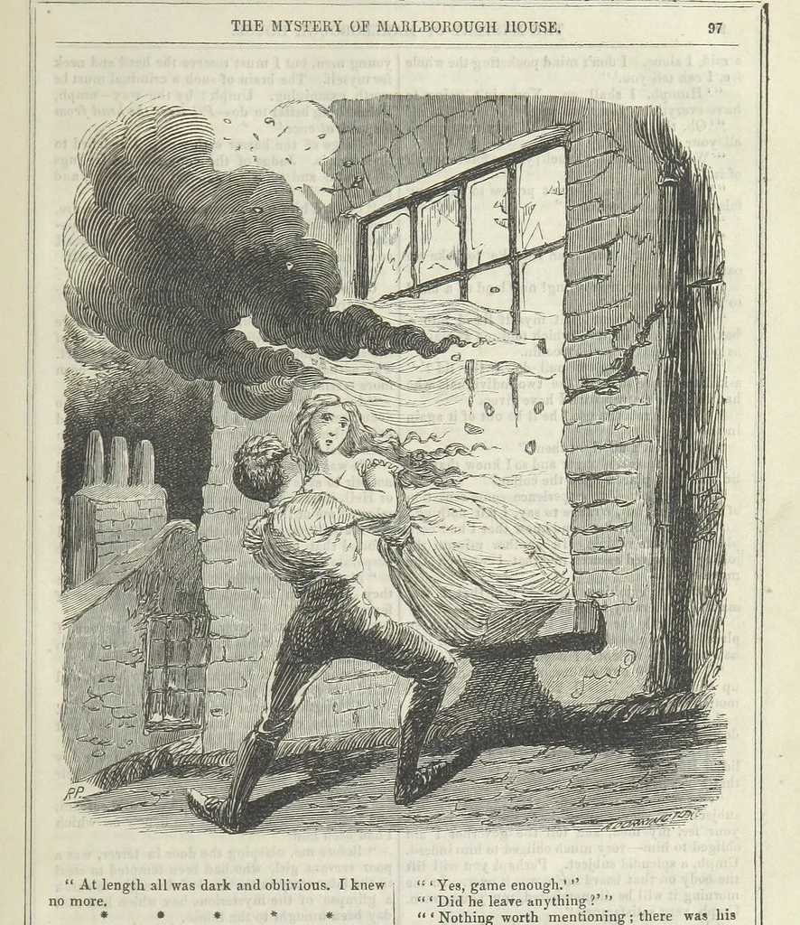 An illustration from The Mystery of Marlborough House. A tale of trial and temptation, 1866, leaf 105