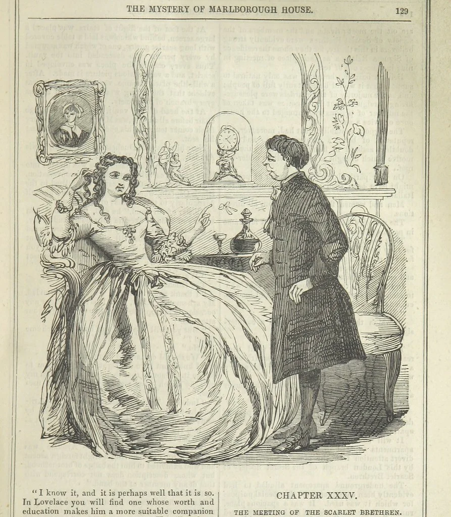An illustration from The Mystery of Marlborough House. A tale of trial and temptation, 1866, leaf 137