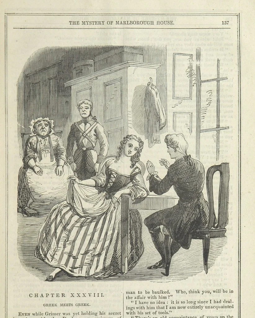 An illustration from The Mystery of Marlborough House. A tale of trial and temptation, 1866, leaf 145