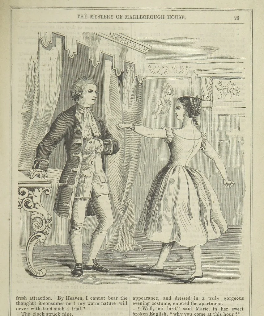 An illustration from The Mystery of Marlborough House. A tale of trial and temptation, 1866, leaf 33