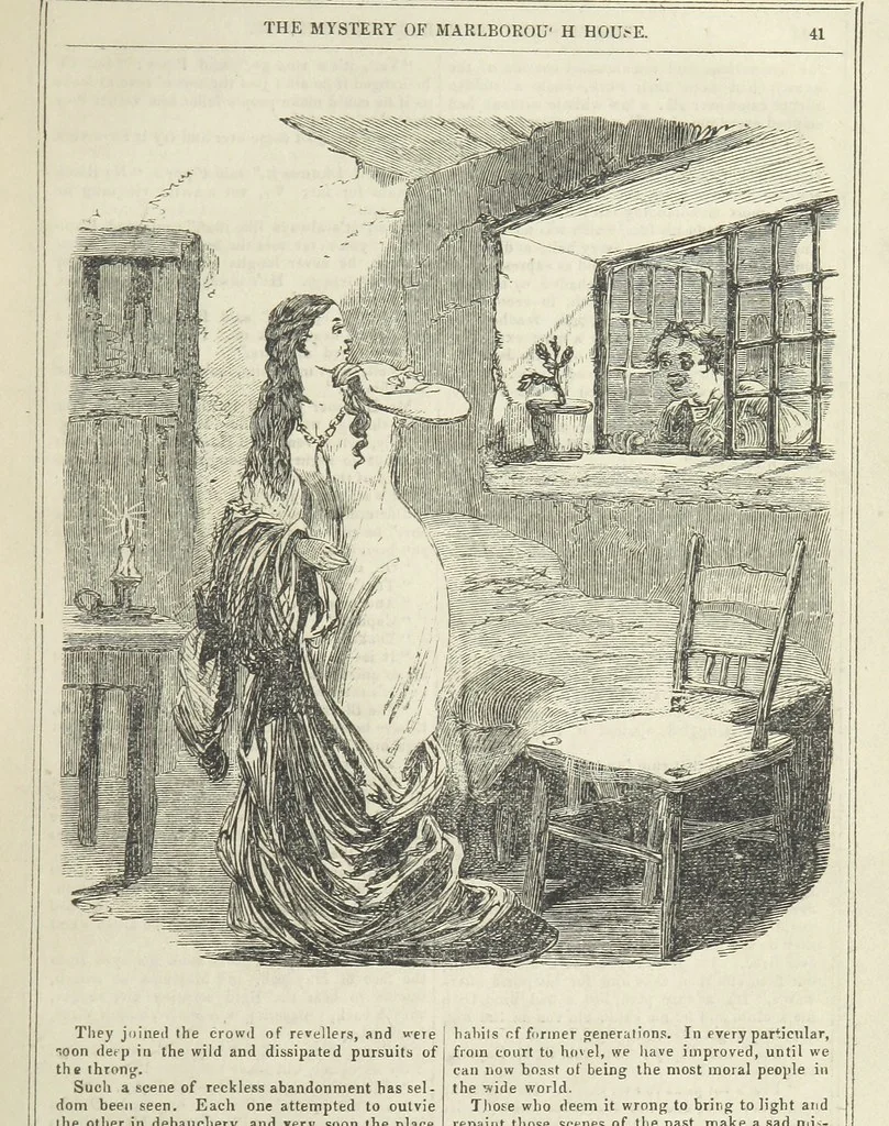 An illustration from The Mystery of Marlborough House. A tale of trial and temptation, 1866, leaf 49