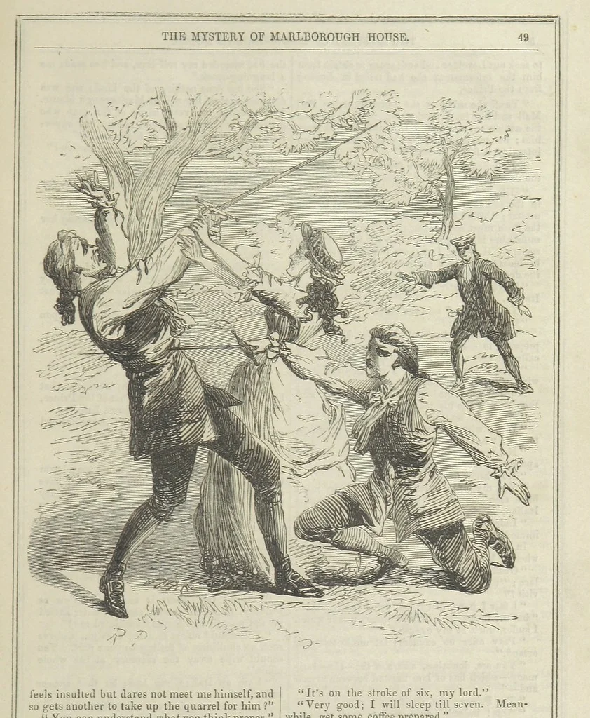 An illustration from The Mystery of Marlborough House. A tale of trial and temptation, 1866, leaf 57