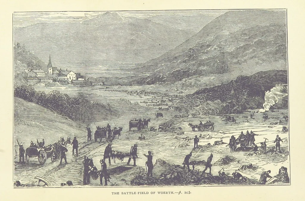 An illustration from The Reverse of the Shield; or, the Adventures of Grenville Le Marchant during the Franco-Prussian War ... With illustrations, etc, 1879, leaf 132