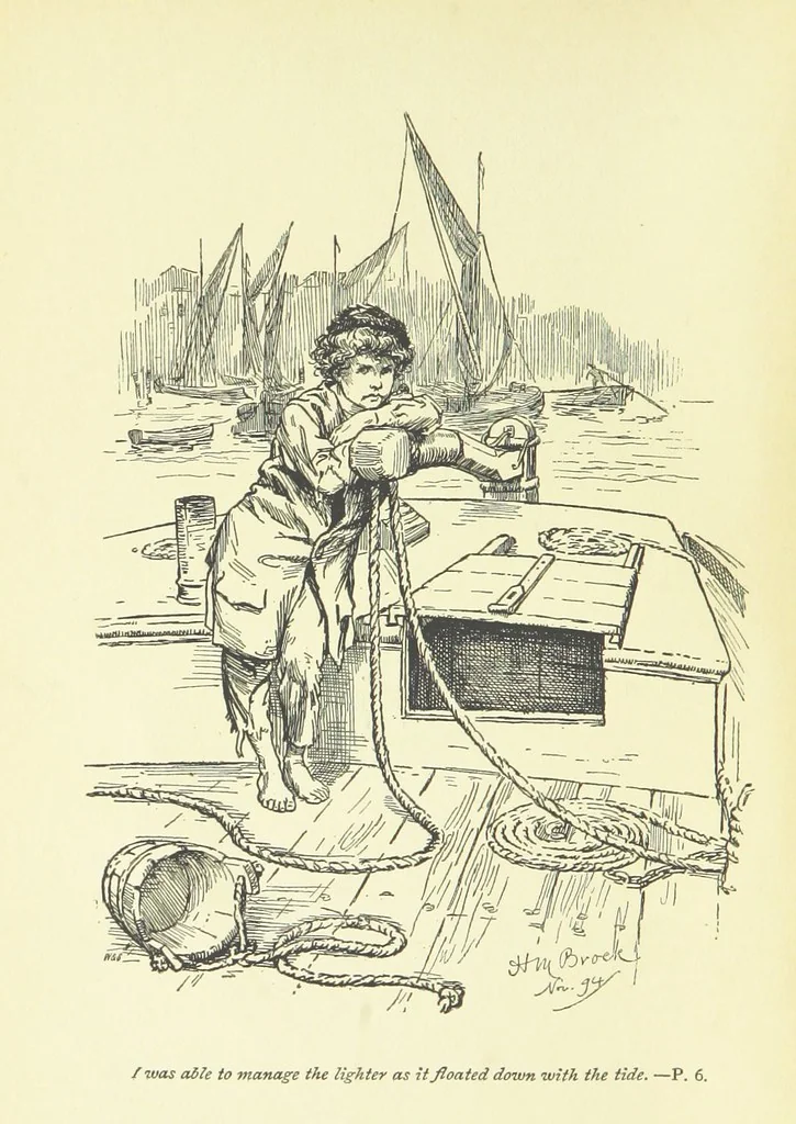 An illustration from Jacob Faithful ... Illustrated by H. M. Brock. With an introduction by David Hannay, 1895, leaf 10
