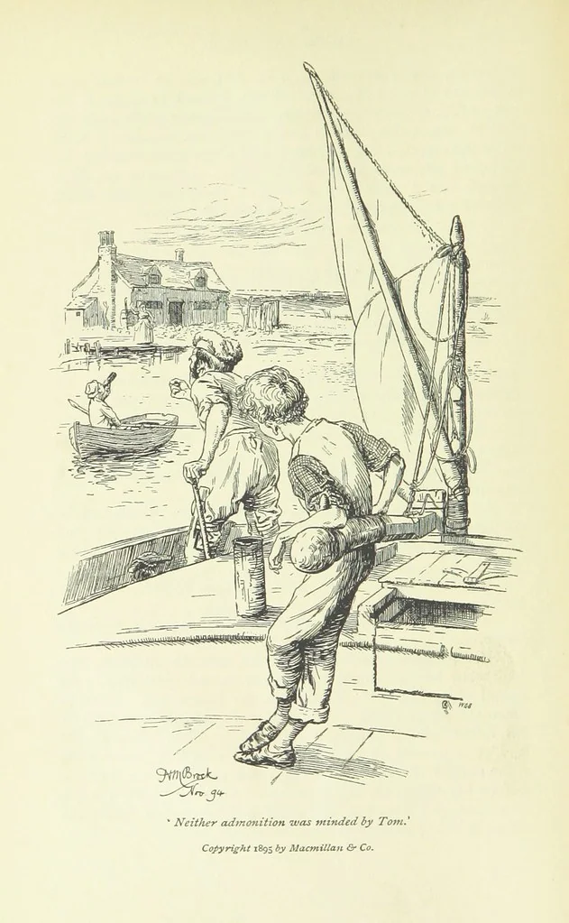 An illustration from Jacob Faithful ... Illustrated by H. M. Brock. With an introduction by David Hannay, 1895, leaf 108