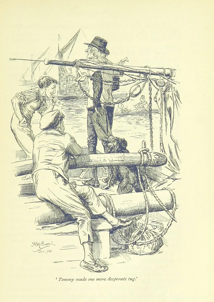 An illustration from Jacob Faithful ... Illustrated by H. M. Brock. With an introduction by David Hannay, 1895, leaf 129
