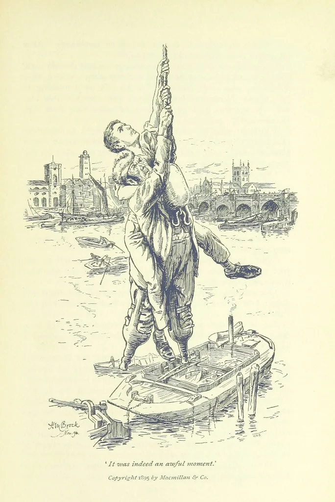 An illustration from Jacob Faithful ... Illustrated by H. M. Brock. With an introduction by David Hannay, 1895, leaf 177