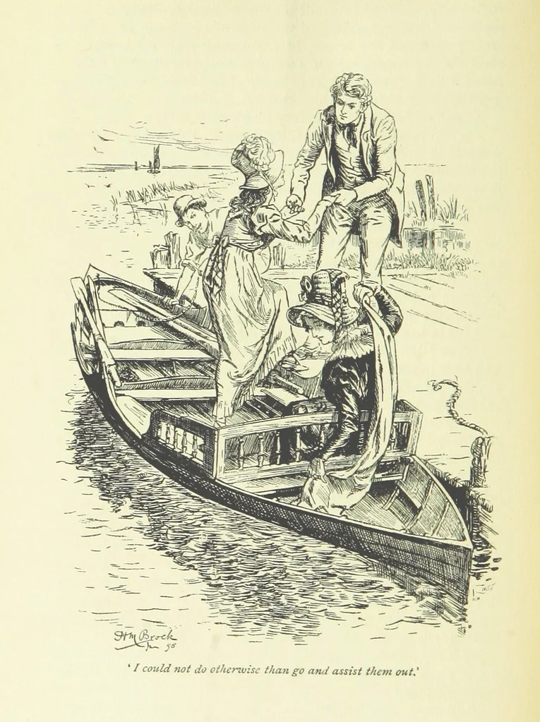 An illustration from Jacob Faithful ... Illustrated by H. M. Brock. With an introduction by David Hannay, 1895, leaf 338