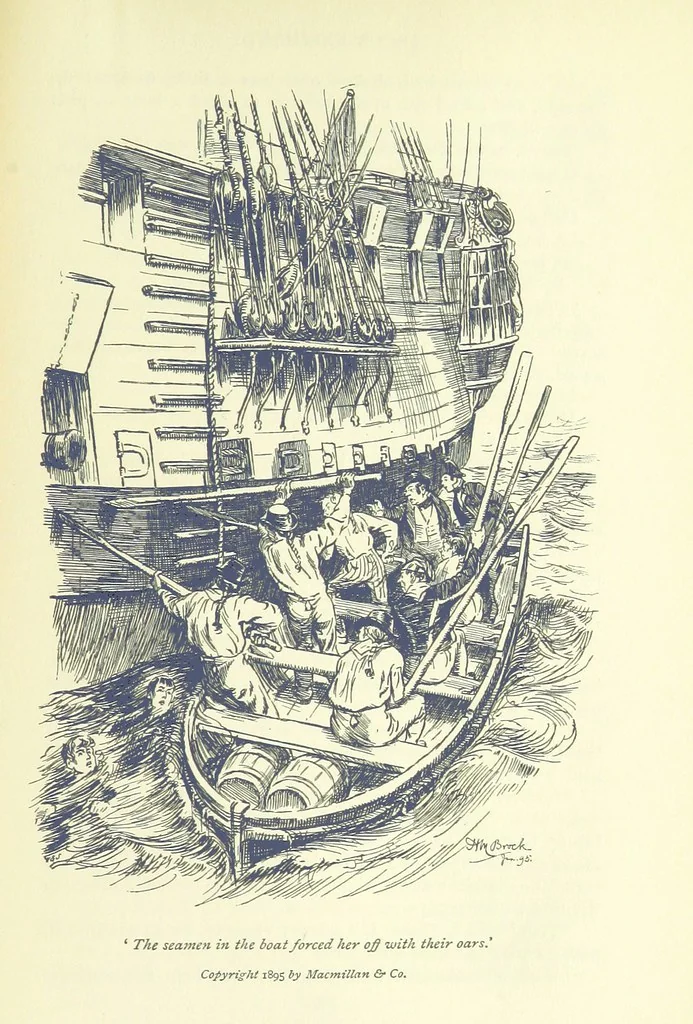 An illustration from Jacob Faithful ... Illustrated by H. M. Brock. With an introduction by David Hannay, 1895, leaf 369
