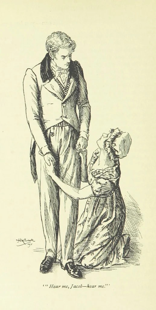 An illustration from Jacob Faithful ... Illustrated by H. M. Brock. With an introduction by David Hannay, 1895, leaf 424
