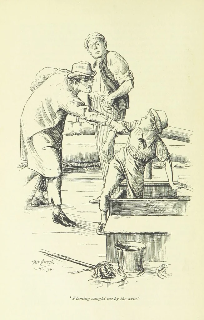 An illustration from Jacob Faithful ... Illustrated by H. M. Brock. With an introduction by David Hannay, 1895, leaf 86