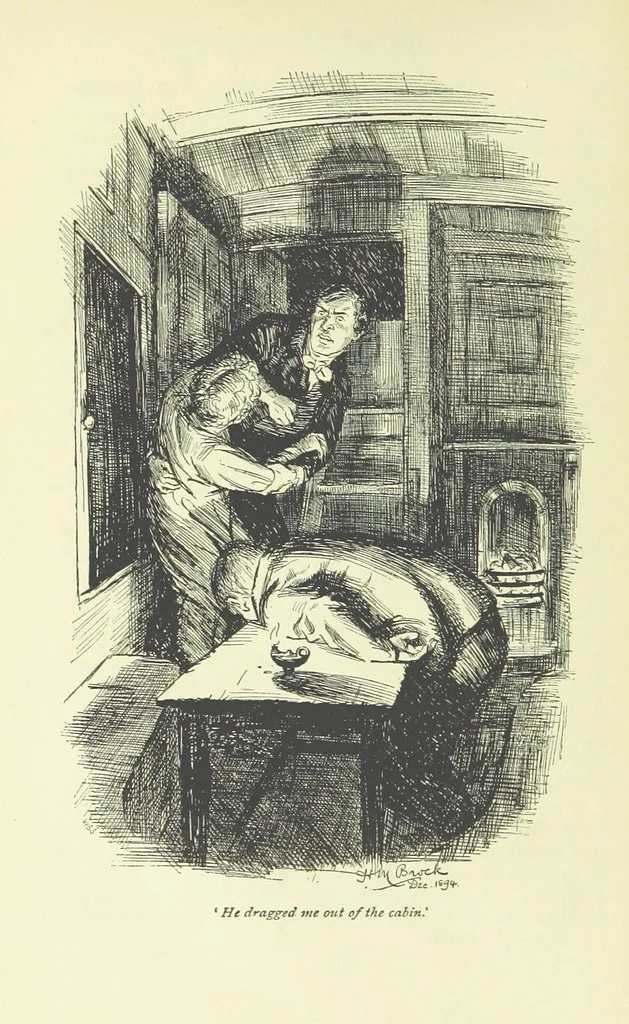 An illustration from Jacob Faithful ... Illustrated by H. M. Brock. With an introduction by David Hannay, 1895, leaf 96