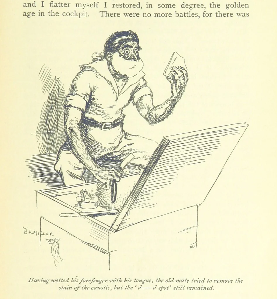 An illustration from Frank Mildmay ... Illustrated by H. R. Millar. With an introduction by David Hannay, 1897, leaf 101