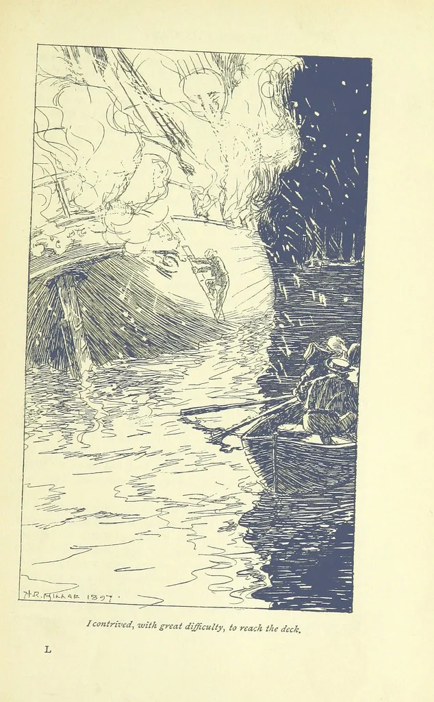 An illustration from Frank Mildmay ... Illustrated by H. R. Millar. With an introduction by David Hannay, 1897, leaf 171