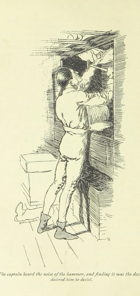 An illustration from Frank Mildmay ... Illustrated by H. R. Millar. With an introduction by David Hannay, 1897, leaf 262